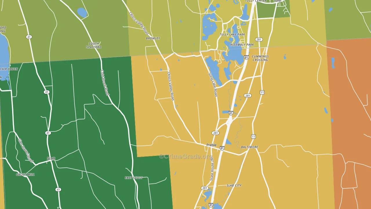 Preble, NY Map of Robbery Rates