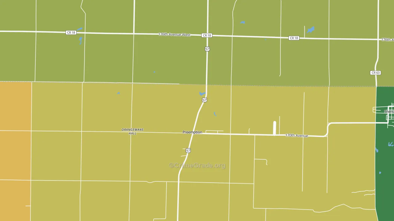 Preemption, IL Map of Robbery Rates