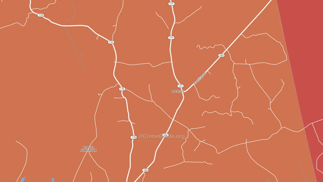 Prentiss, ME Map of Robbery Rates