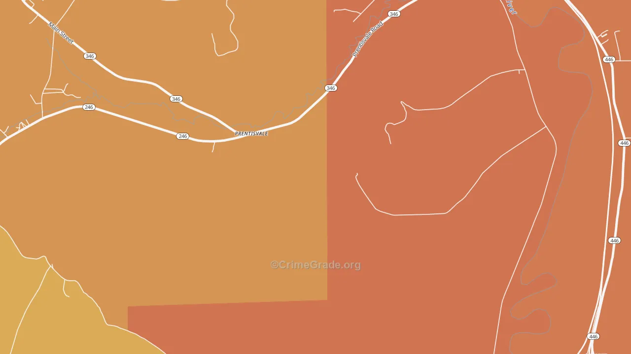 Prentisvale, PA Map of Robbery Rates