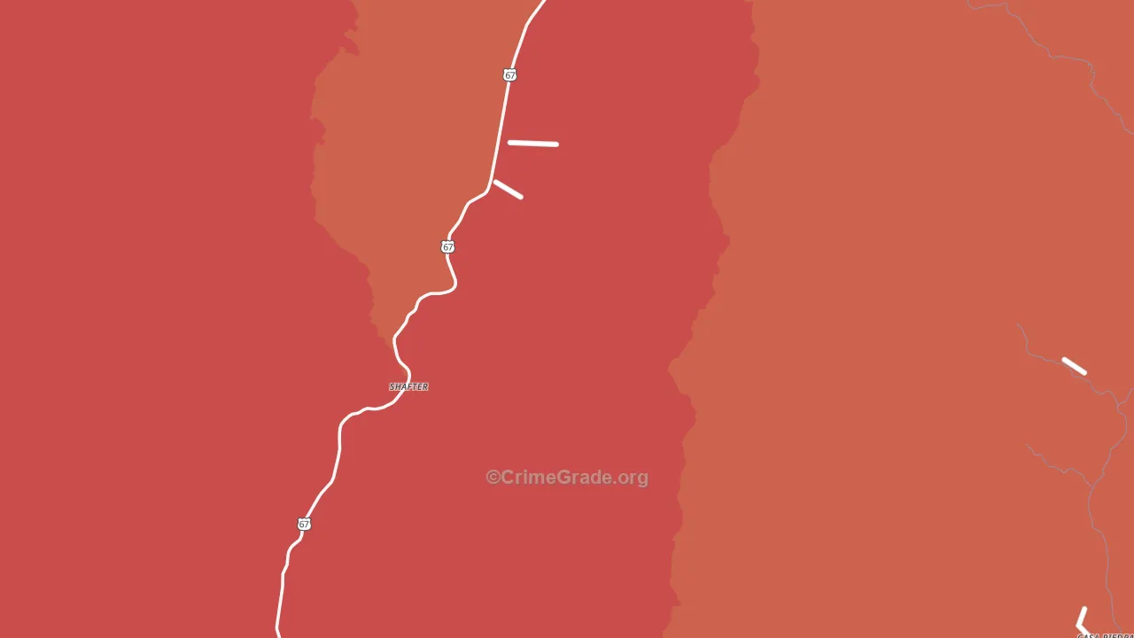 Presidio County, TX Map of Robbery Rates