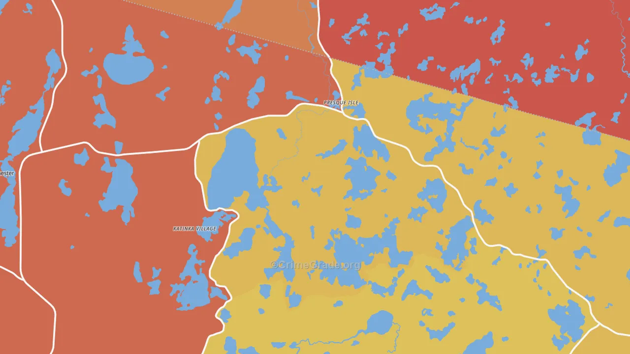 Presque Isle, WI Map of Robbery Rates