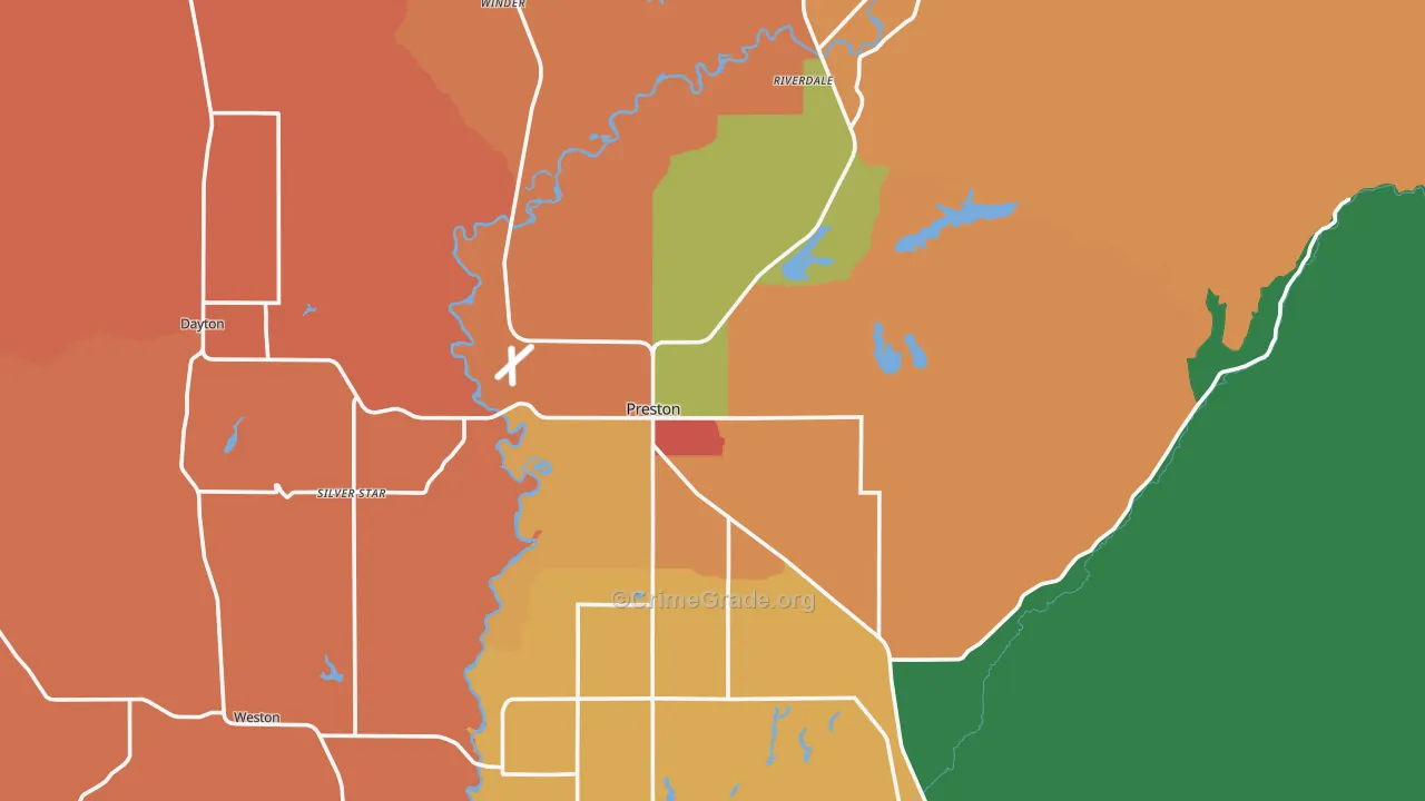 Preston, ID Map of Robbery Rates