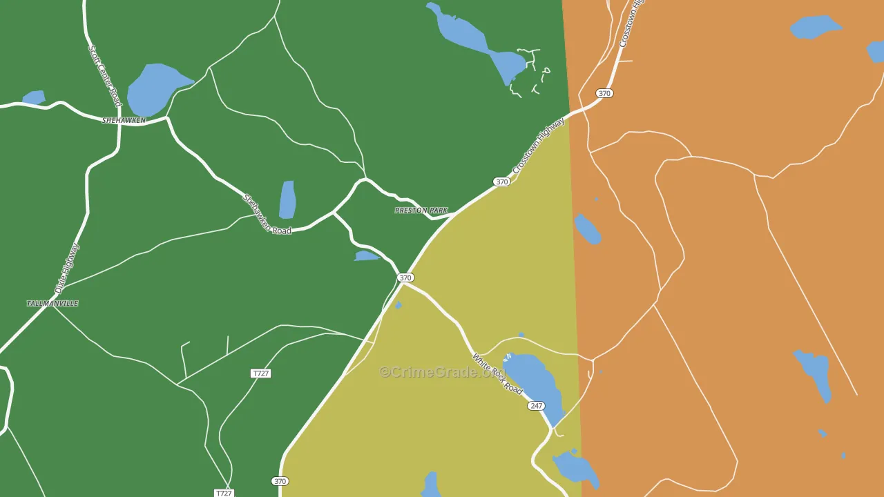 Preston Park, PA Map of Robbery Rates