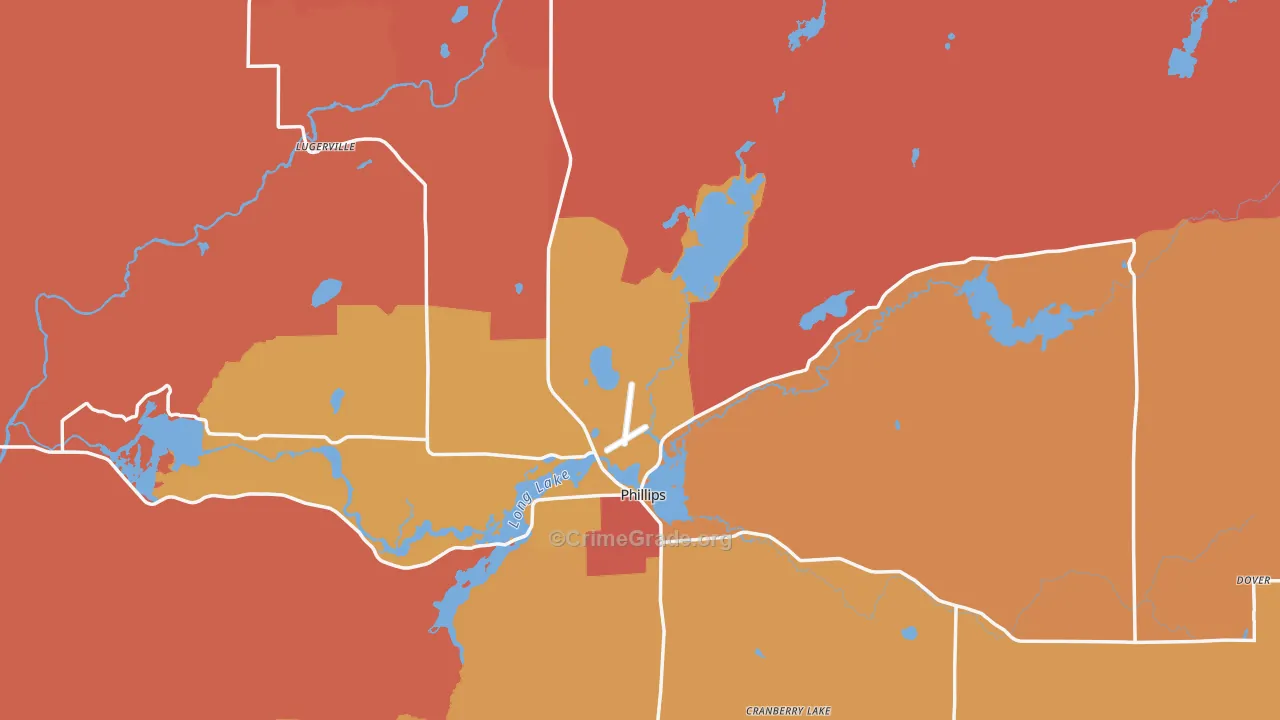 Price County, WI Map of Robbery Rates