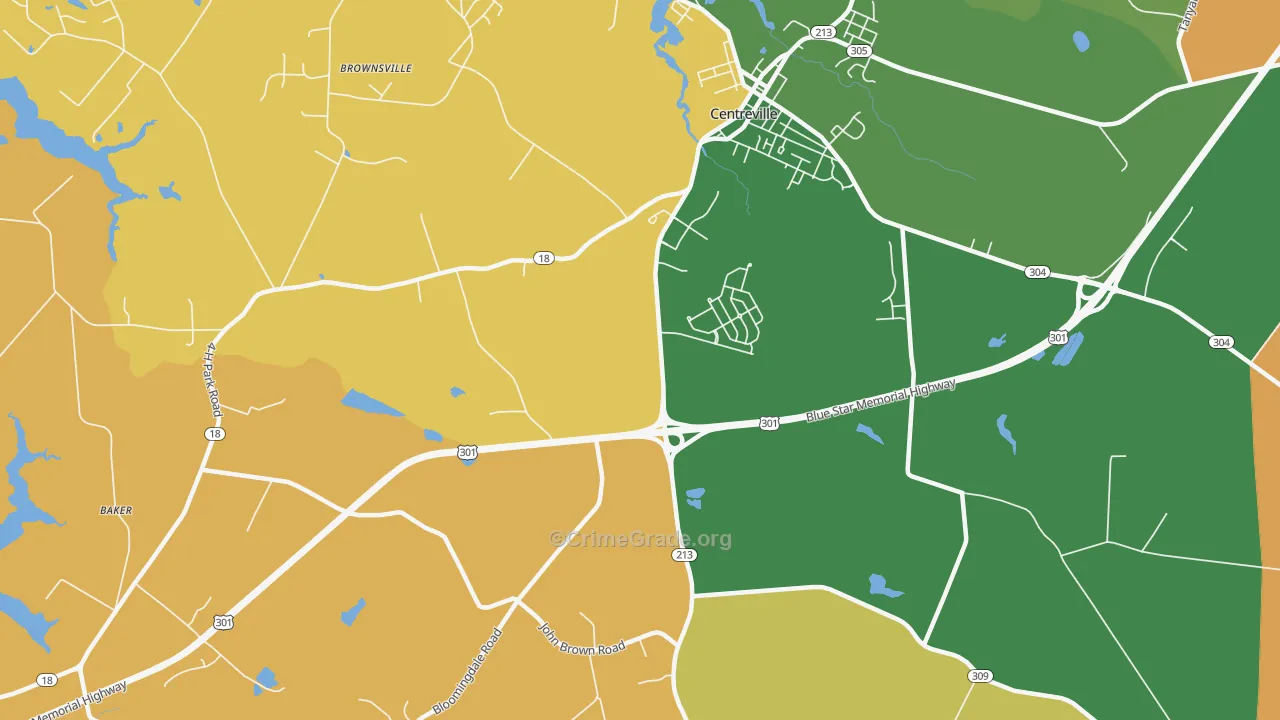 Price, MD Map of Robbery Rates