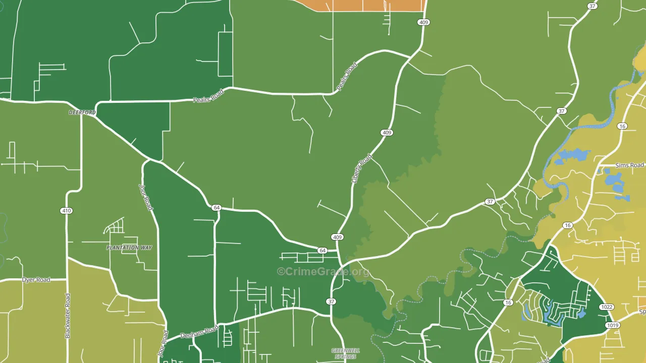 Pride, LA Map of Robbery Rates
