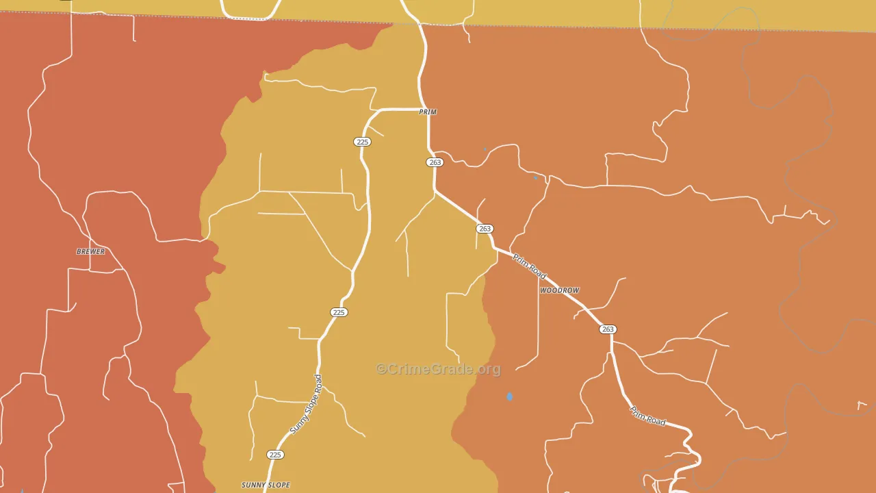 Prim, AR Map of Robbery Rates