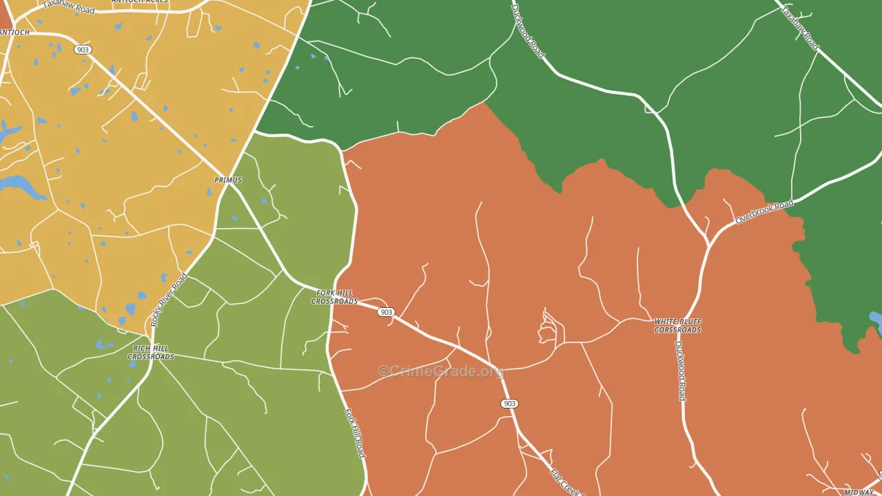 Primus, SC Map of Robbery Rates