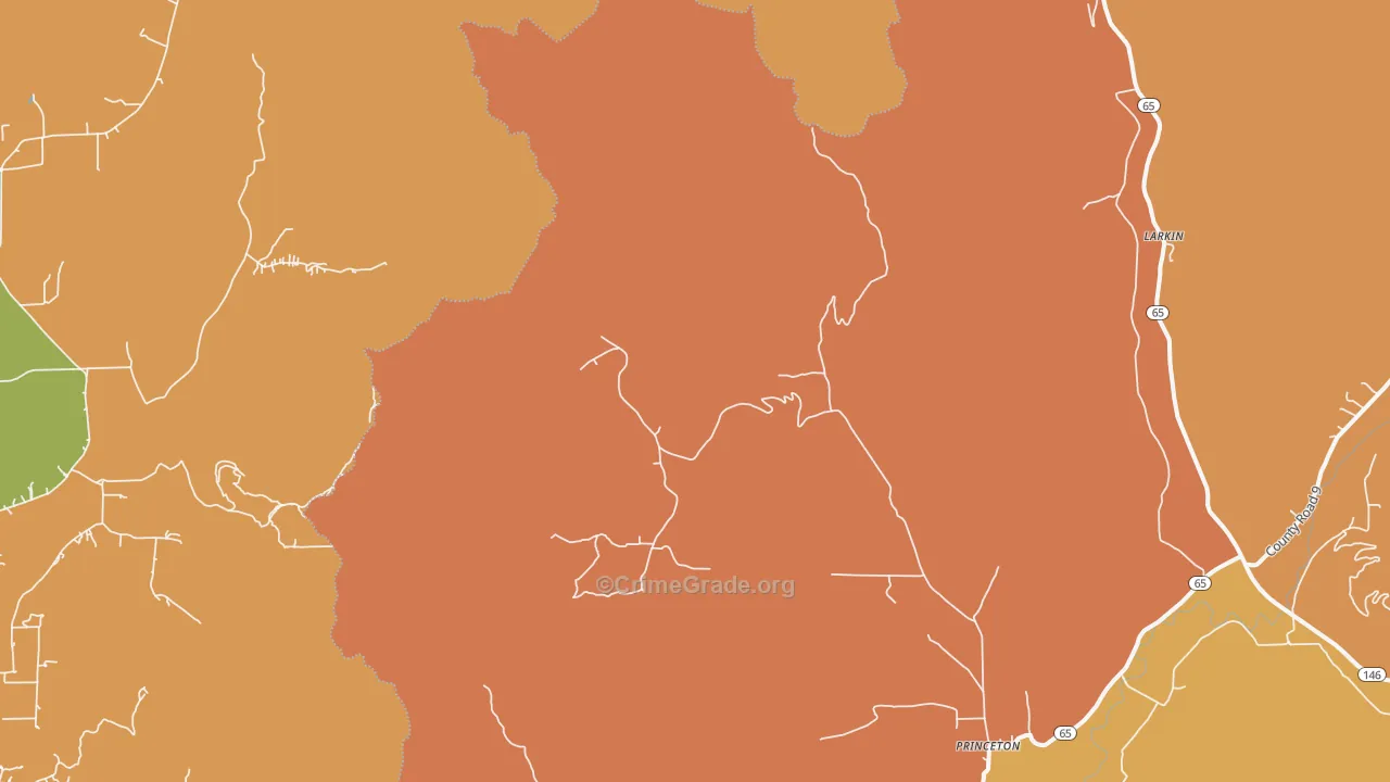 Princeton, AL Map of Robbery Rates