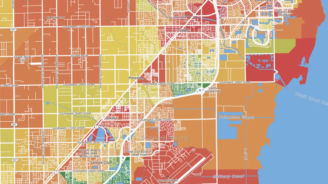 Princeton, FL Map of Robbery Rates