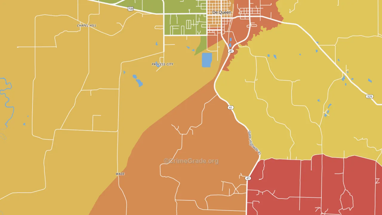 Process City, AR Map of Robbery Rates