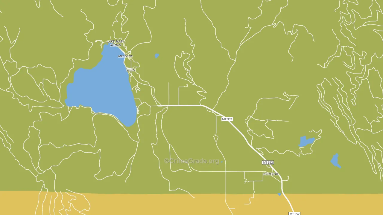 Proctor, MT Map of Robbery Rates