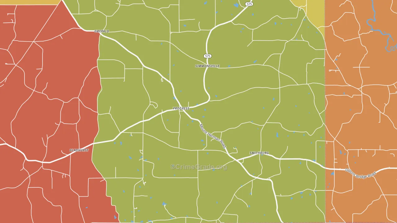 Progress, MS Map of Robbery Rates