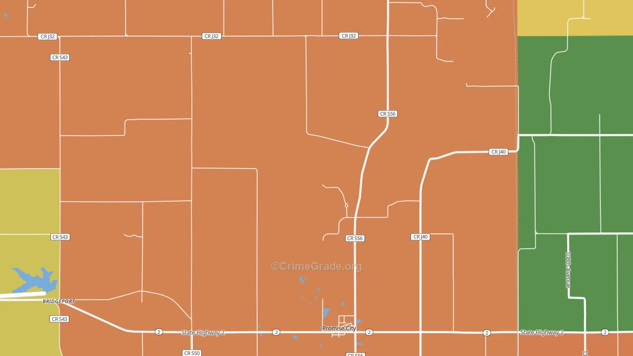 Promise City, IA Map of Robbery Rates