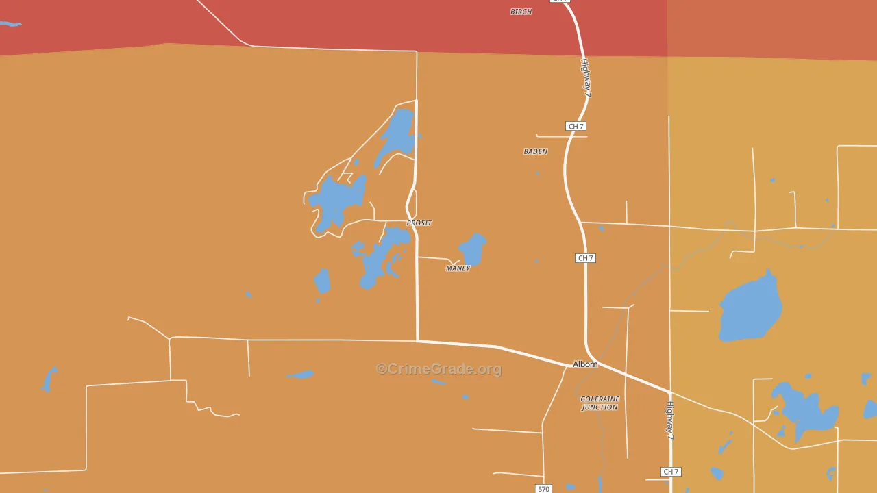Prosit, MN Map of Robbery Rates