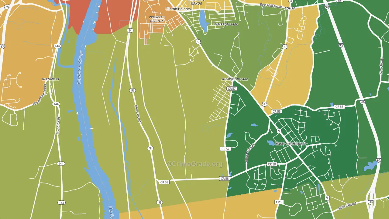 Prospect Heights, NY Map of Robbery Rates