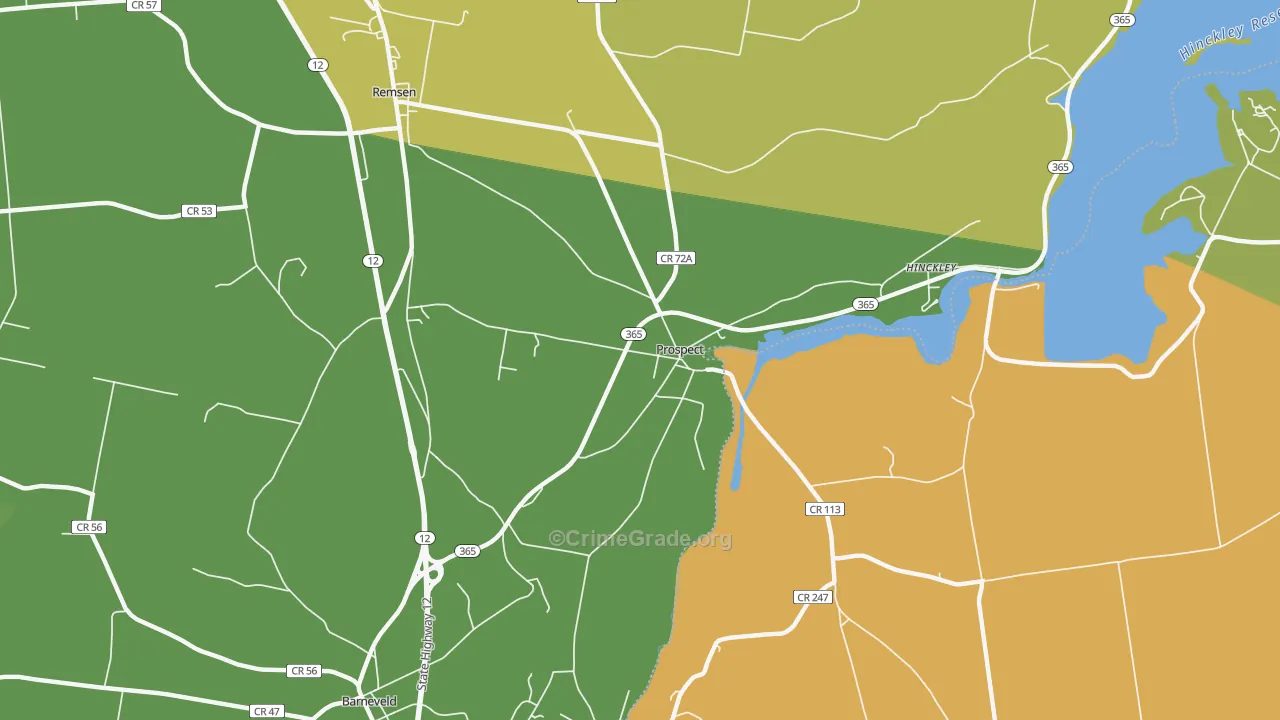 Prospect, NY Map of Robbery Rates