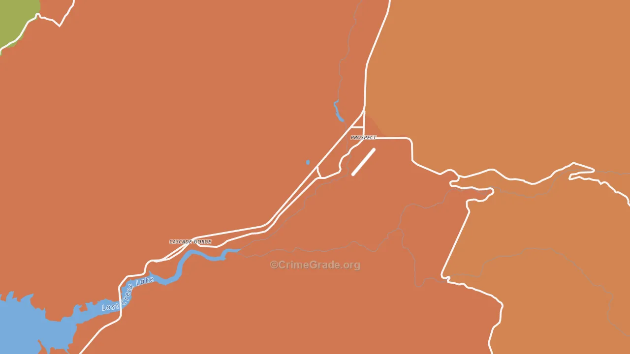 Prospect, OR Map of Robbery Rates