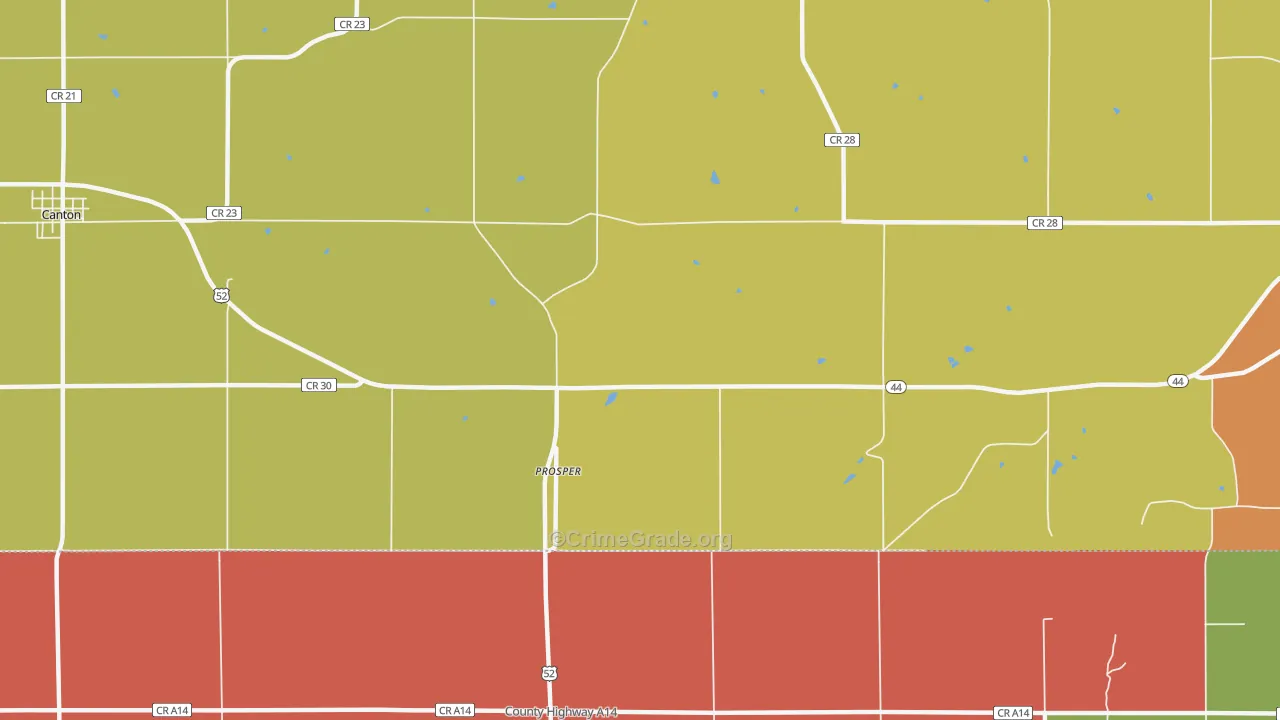 Prosper, MN Map of Robbery Rates