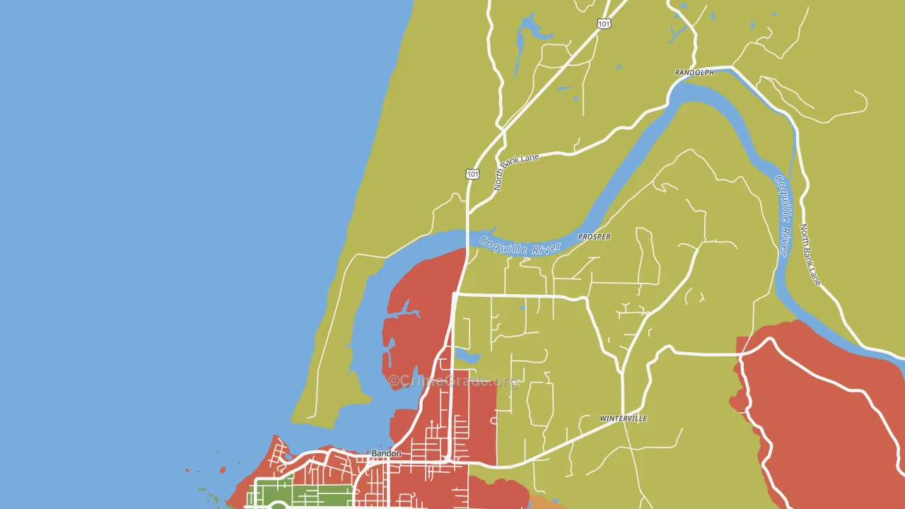 Prosper, OR Map of Robbery Rates