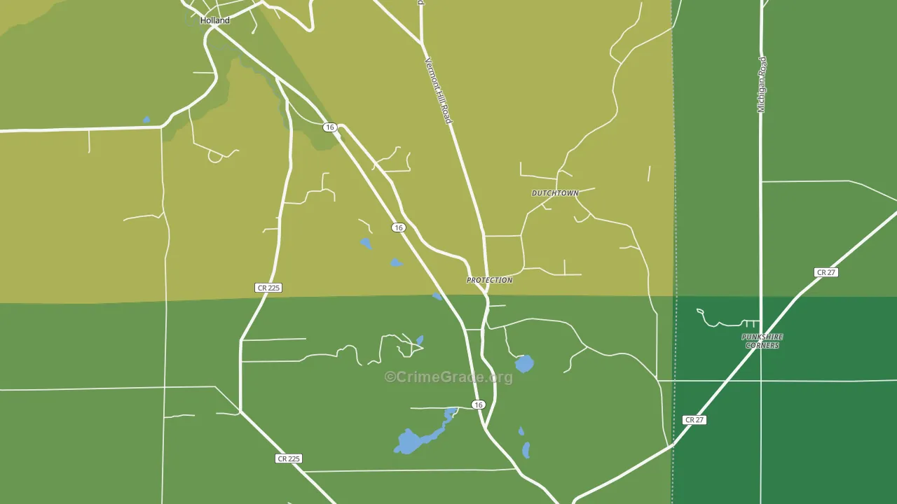Protection, NY Map of Robbery Rates