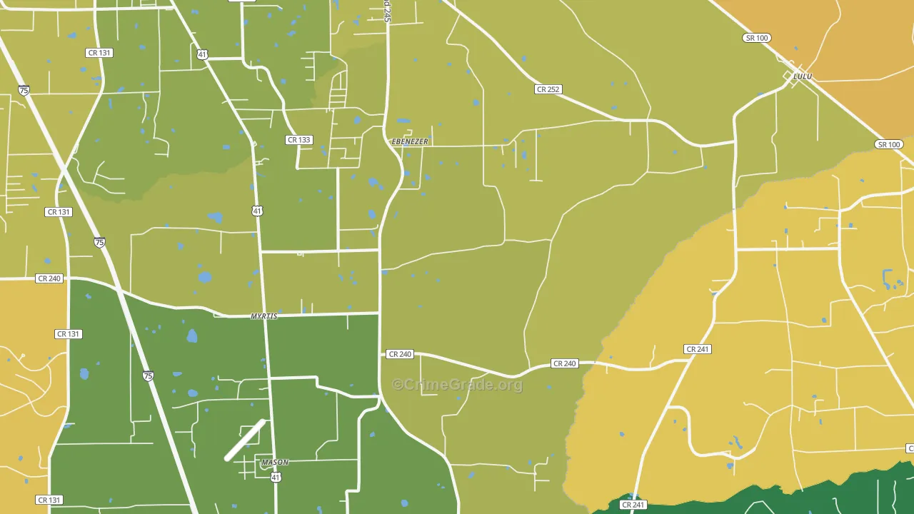 Providence, FL Map of Robbery Rates