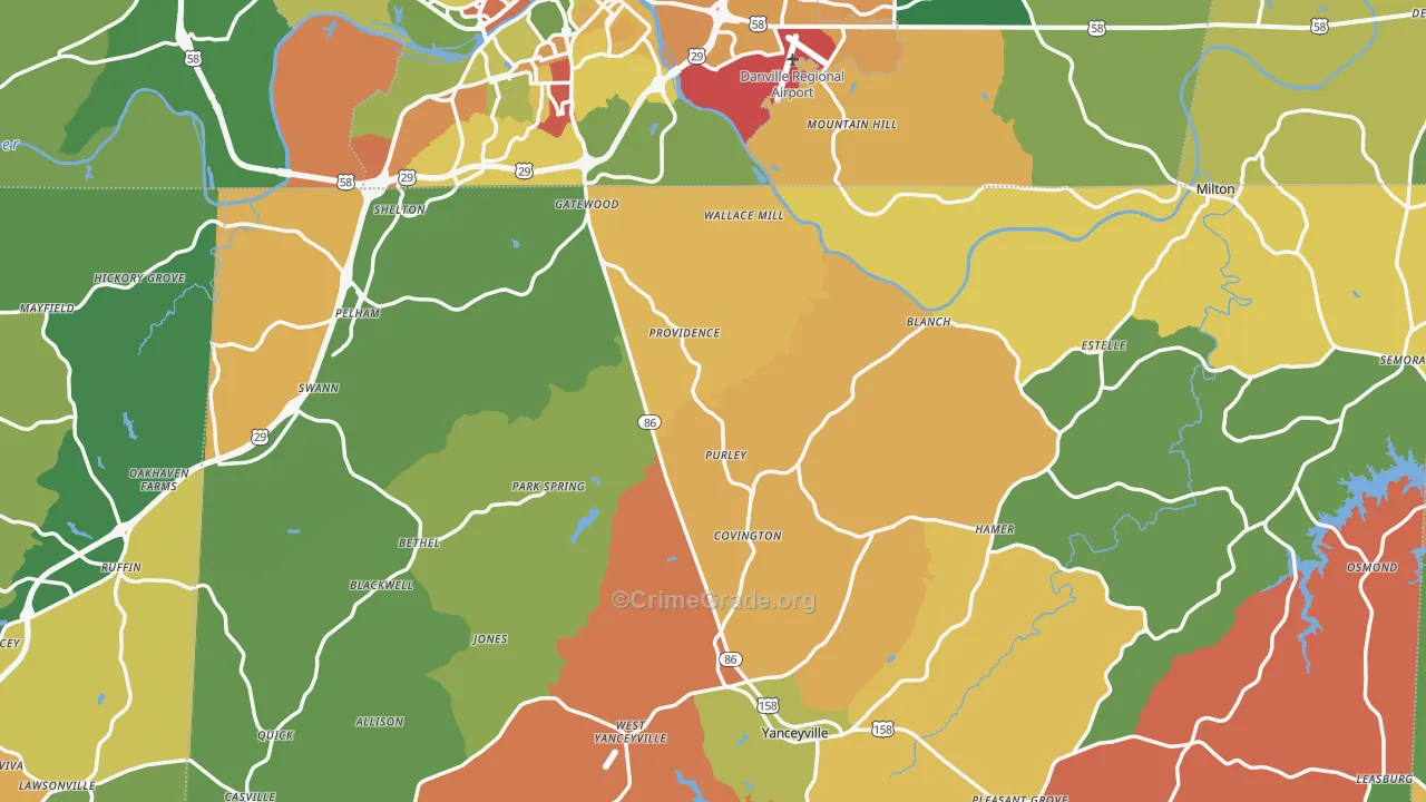 Providence, NC Map of Robbery Rates