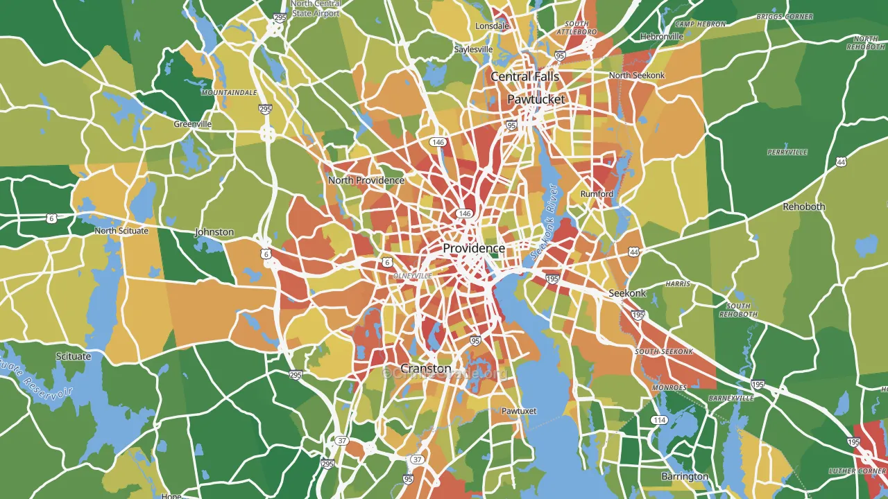 Providence, RI Map of Robbery Rates