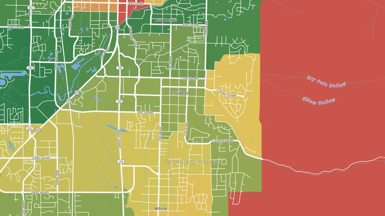 Providence, UT Map of Robbery Rates
