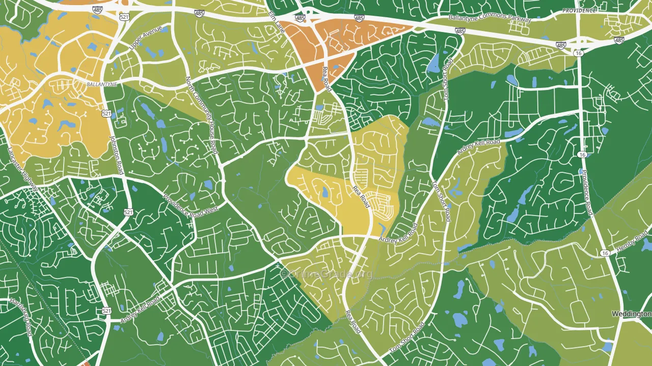 Provincetowne, Charlotte, NC Map of Robbery Rates
