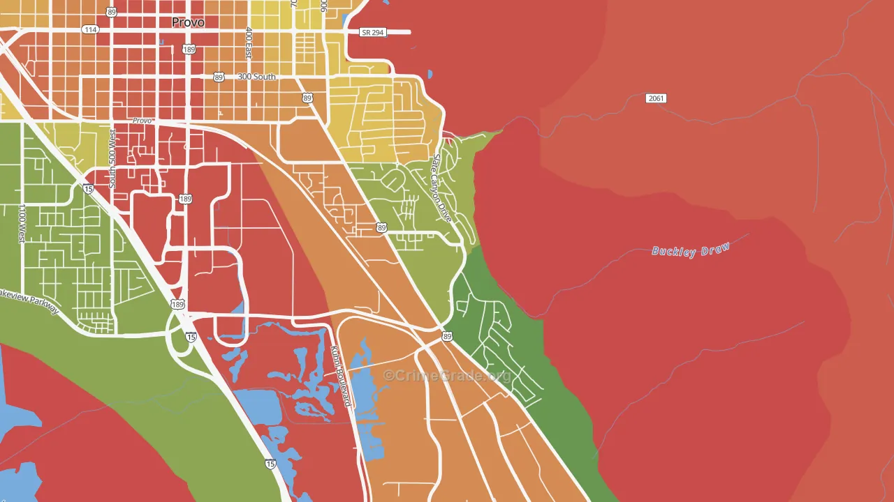 Provo South, Provo, UT Map of Robbery Rates