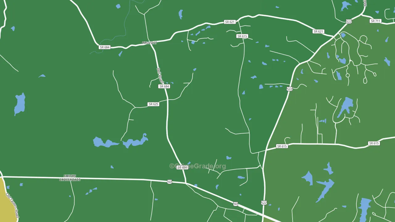 Provost, VA Map of Robbery Rates