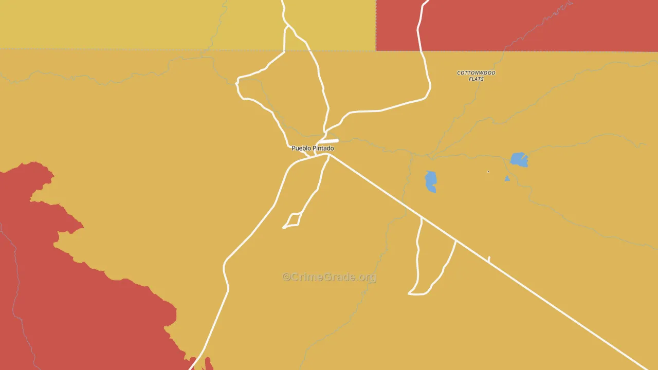 Pueblo Pintado, NM Map of Robbery Rates