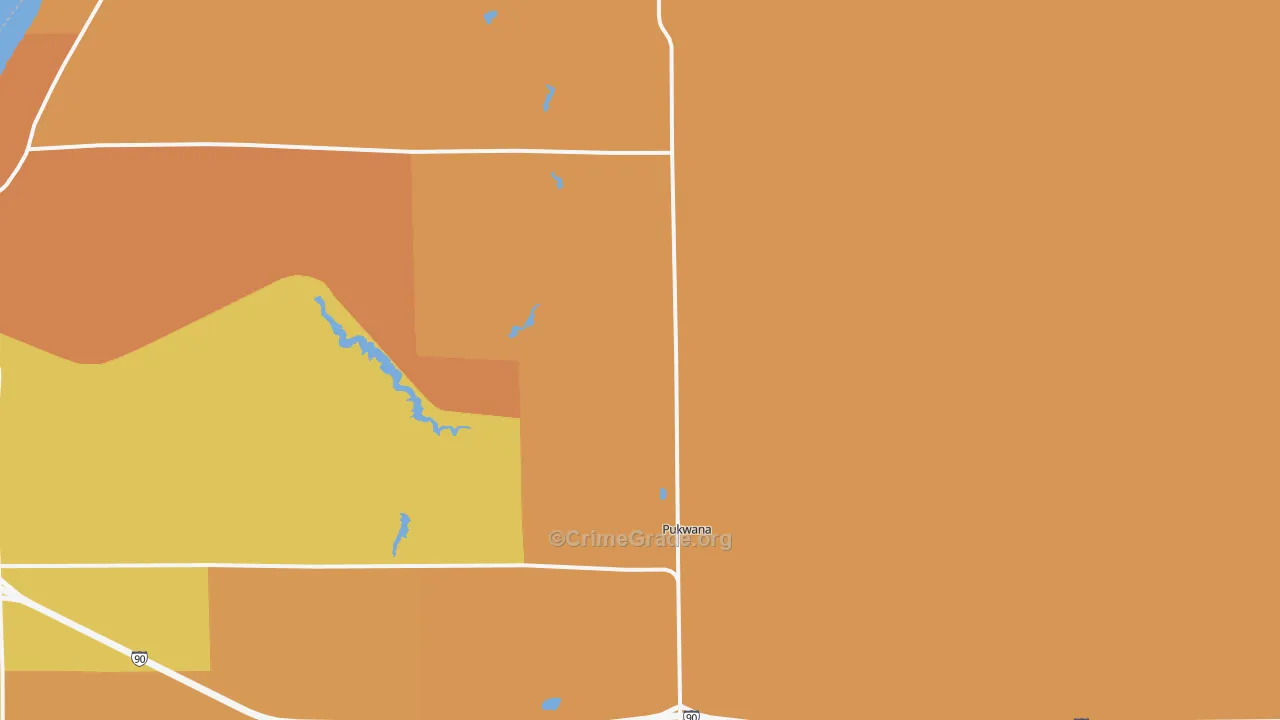 Pukwana, SD Map of Robbery Rates