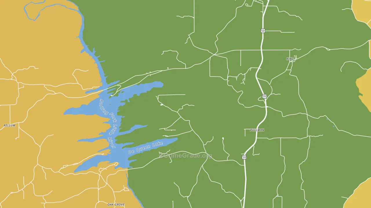 Pullman, AR Map of Robbery Rates