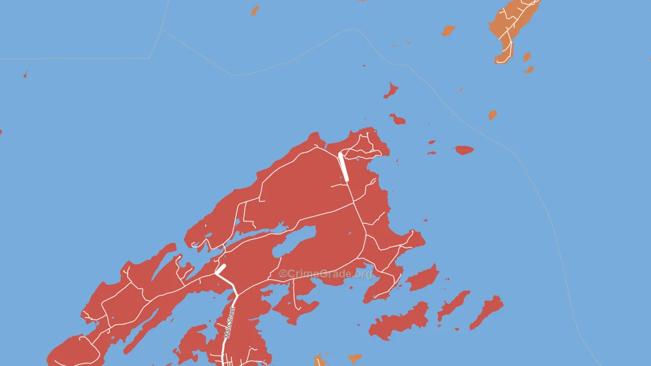 Pulpit Harbor, ME Map of Robbery Rates