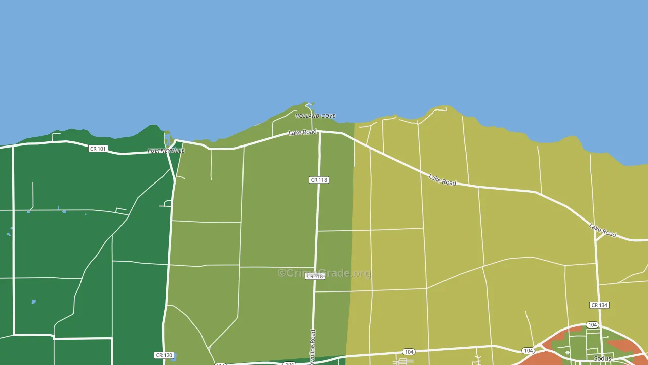 Pultneyville, NY Map of Robbery Rates