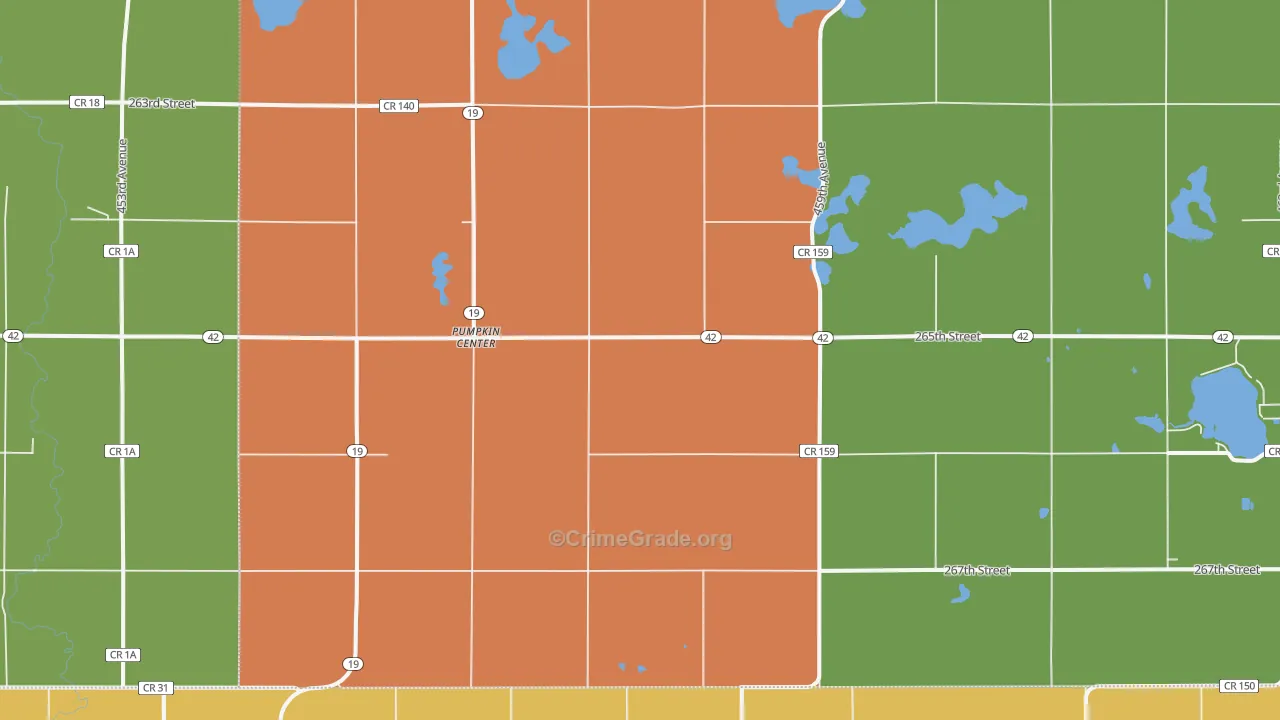 Pumpkin Center, SD Map of Robbery Rates