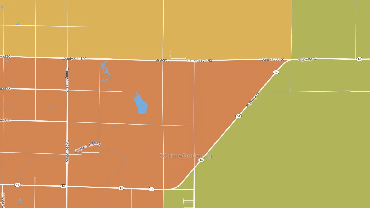 Purcell, CO Map of Robbery Rates