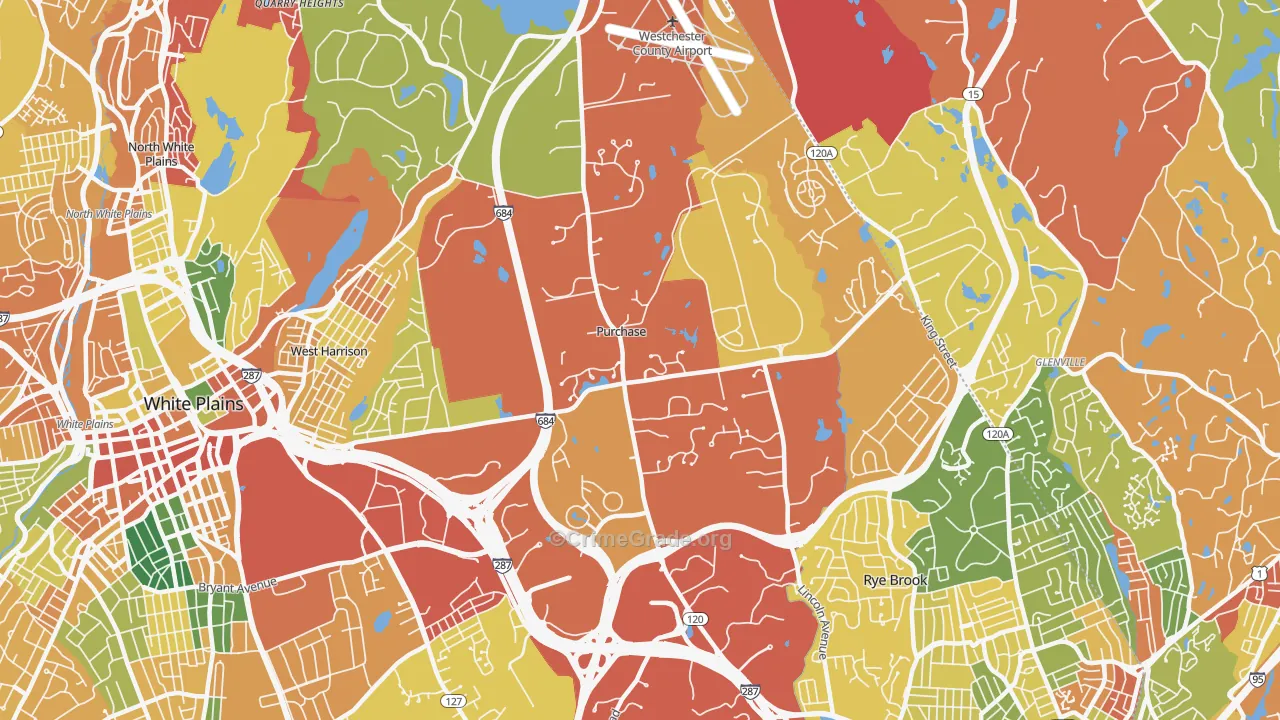 Purchase, NY Map of Robbery Rates