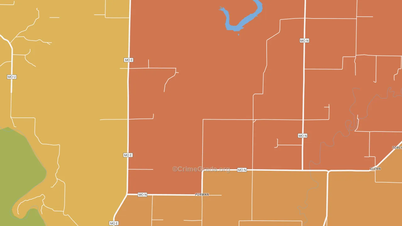 Purman, MO Map of Robbery Rates