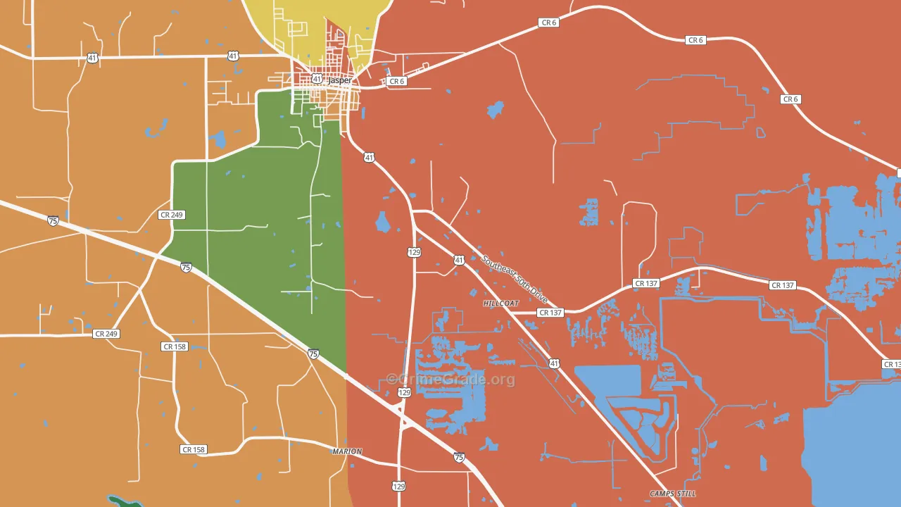 Purvis Still, FL Map of Robbery Rates
