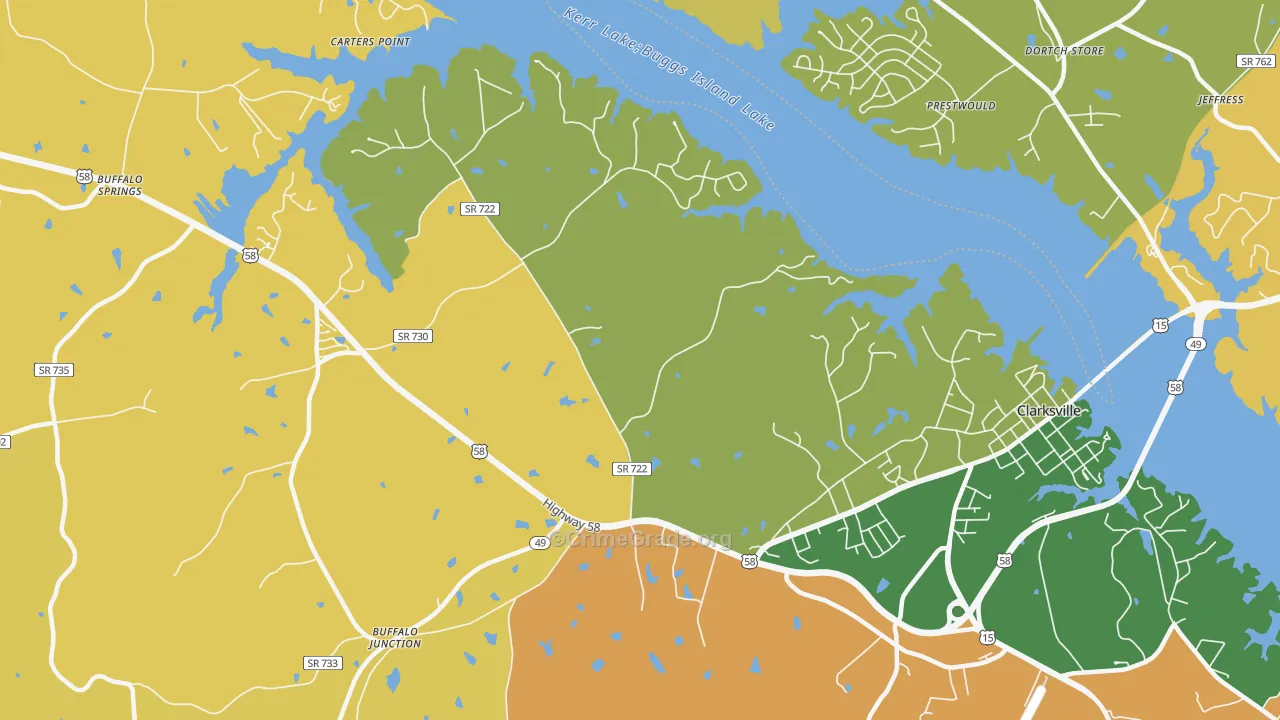 Puryear Corner, VA Map of Robbery Rates
