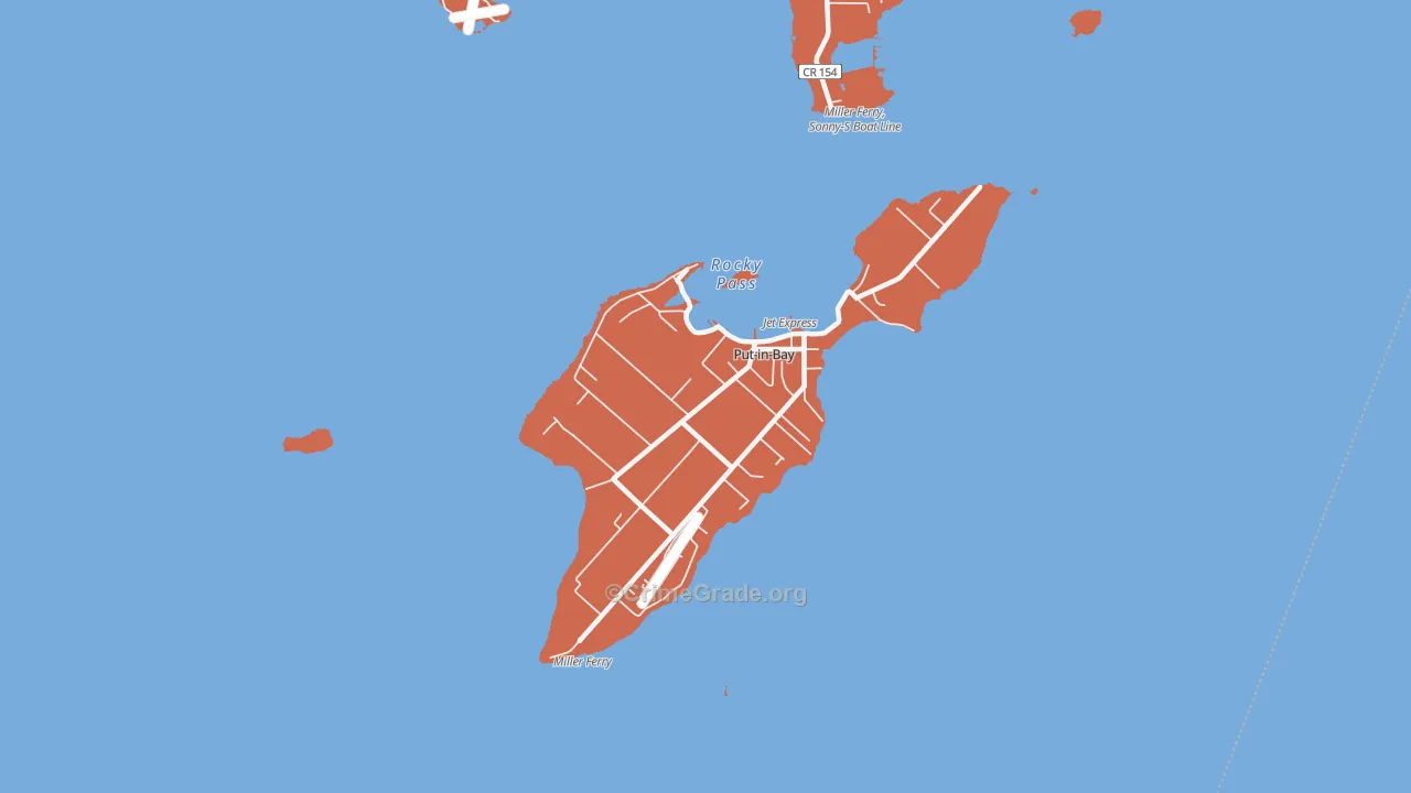 Put-in-Bay, OH Map of Robbery Rates