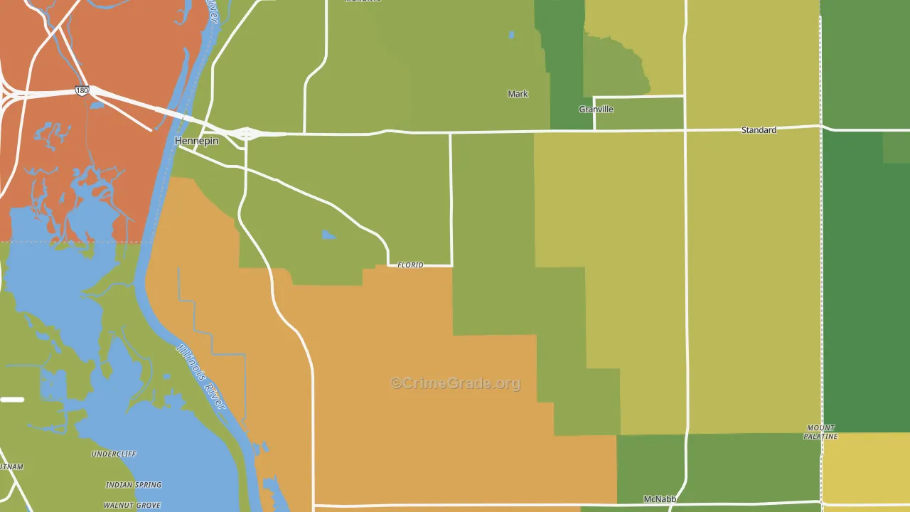 Putnam County, IL Map of Robbery Rates