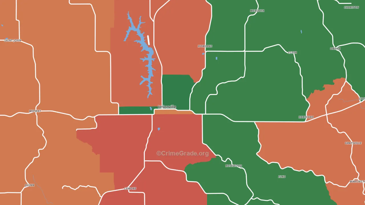 Putnam County, MO Map of Robbery Rates