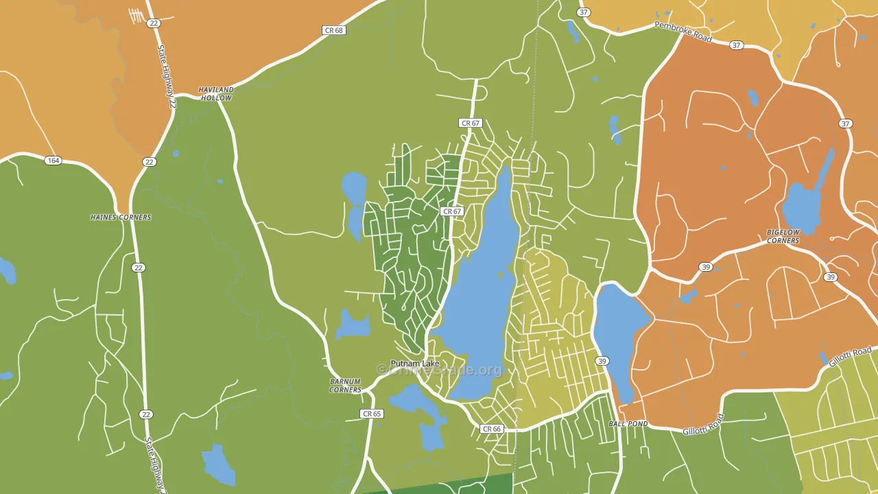 Putnam Lake, Patterson, NY Map of Robbery Rates