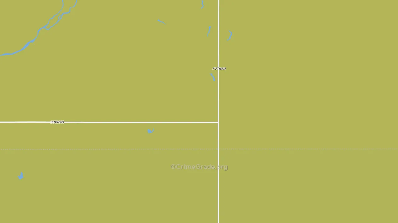 Putnam, OK Map of Robbery Rates