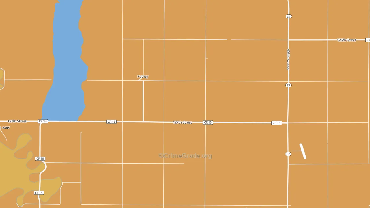Putney, SD Map of Robbery Rates